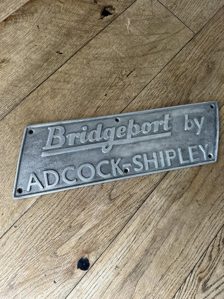 Vintage Antique Aluminum Sign-Miller Lathe /Bridgeport Man Cave 