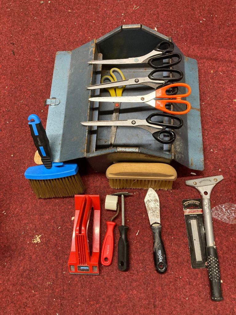 Decorating tools and metal toolbox