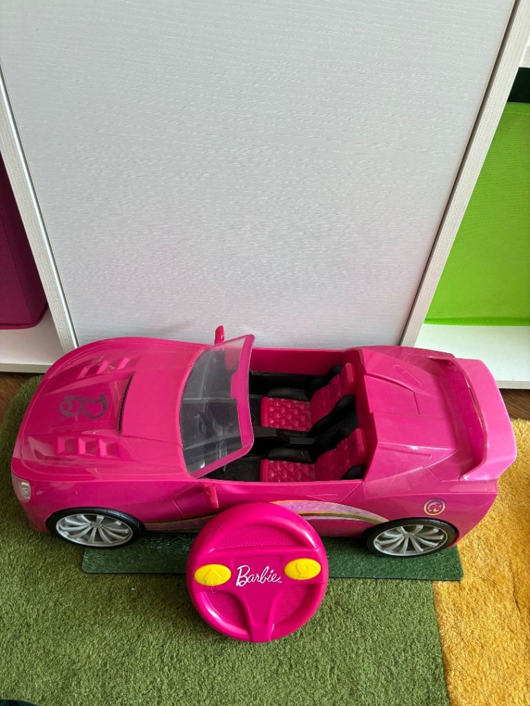Barbie RC Car with Remote – Pink, Good Condition