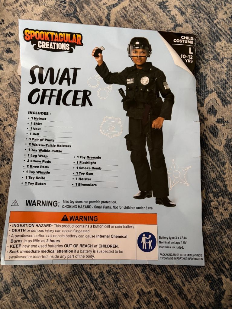 Children’s swat officer outfit