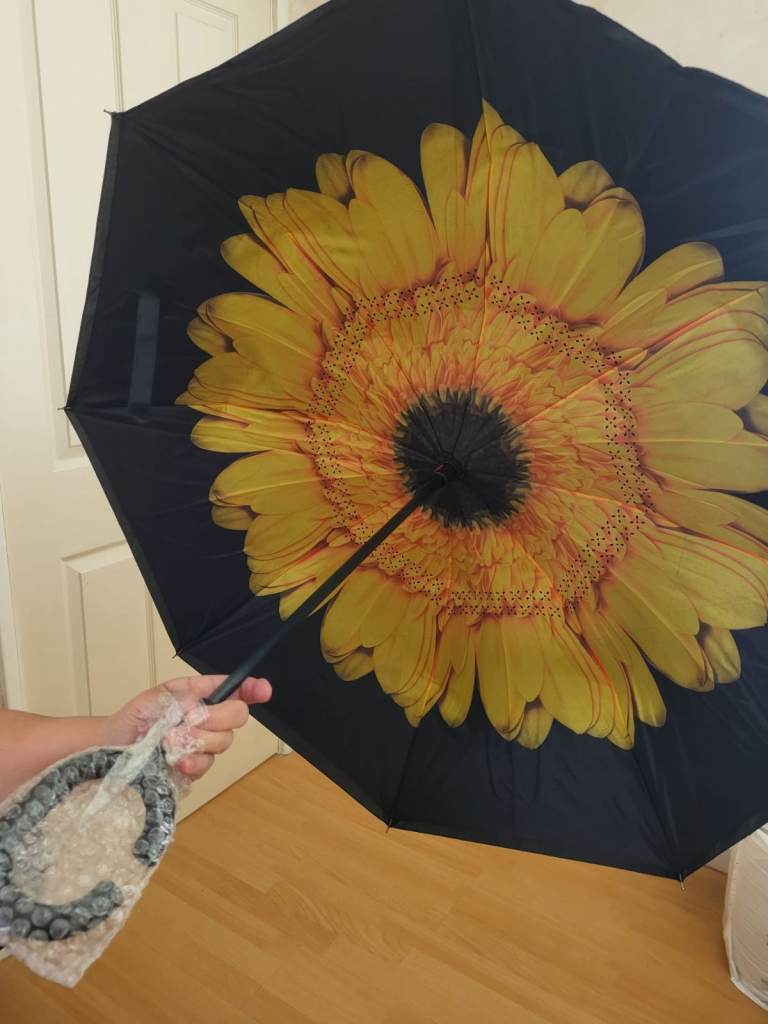 Jocayou Sunflower Umbrella - Brand New Black and Yellow Design
