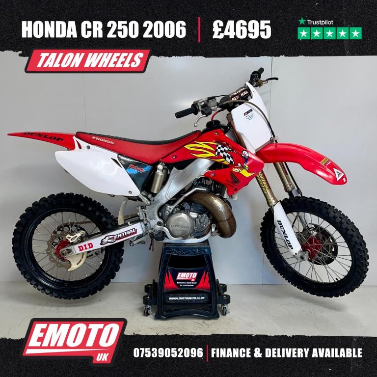 HONDA CR 250 2006 Motocross Bike 250cc TALON WHEELS @EmotoUK - Finance Available