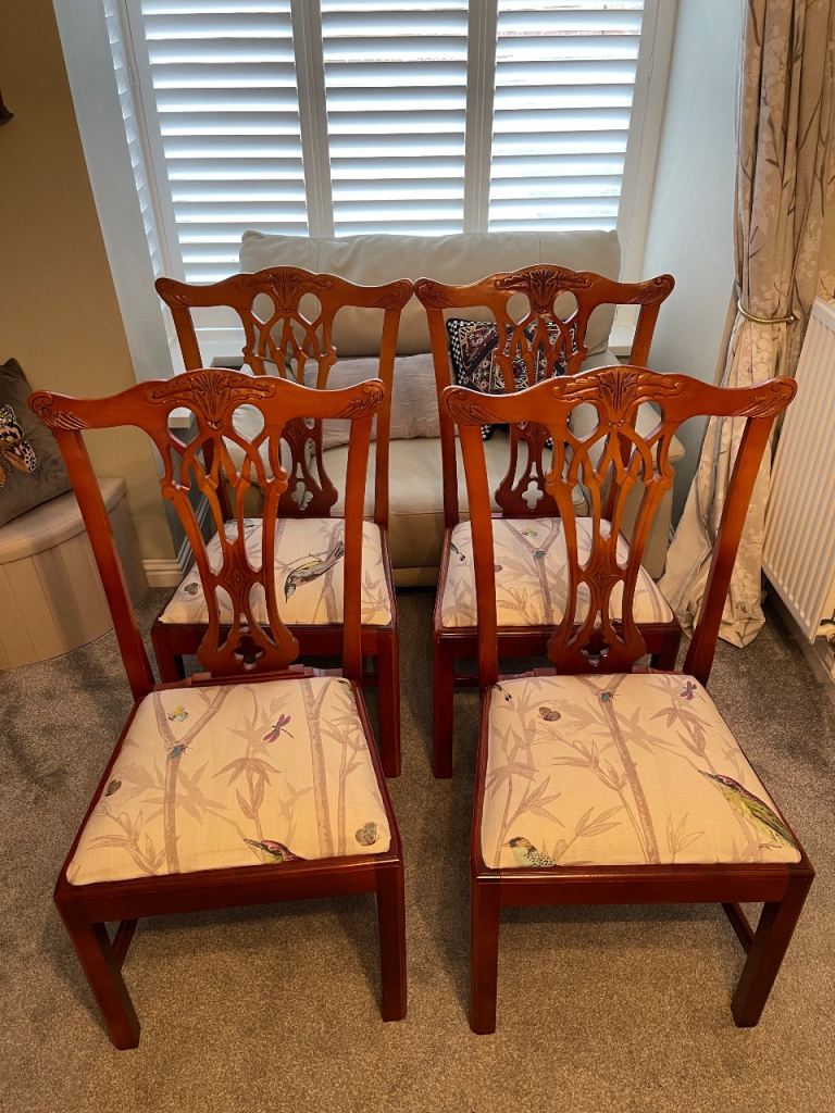 4 Dining Chairs. Recently Reupholstered. Lovely Condition.