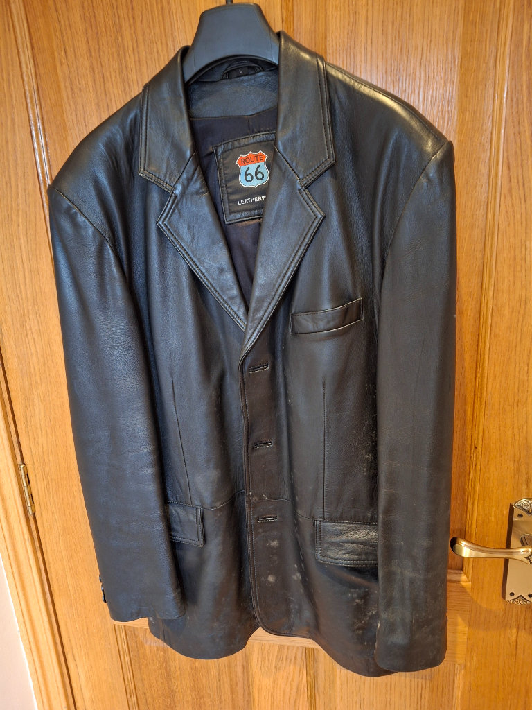 Mens stylish black leather jacket