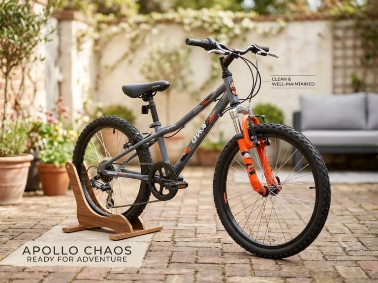 Apollo Chaos Kids Mountain Bike – Grey & Orange, Good Condition