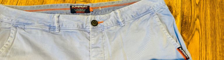 Men's blue super dry chino shirts W36