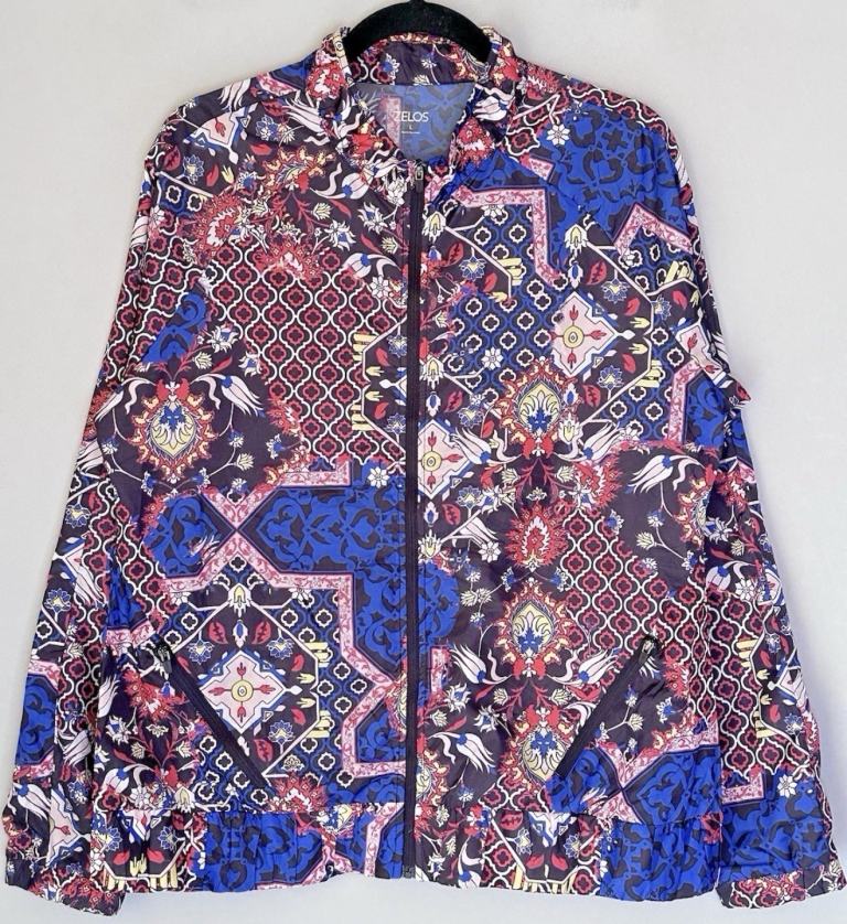 Women’s Zelos Paisley Patchwork Jacket Large Y2K Boho Festival Windbreaker
