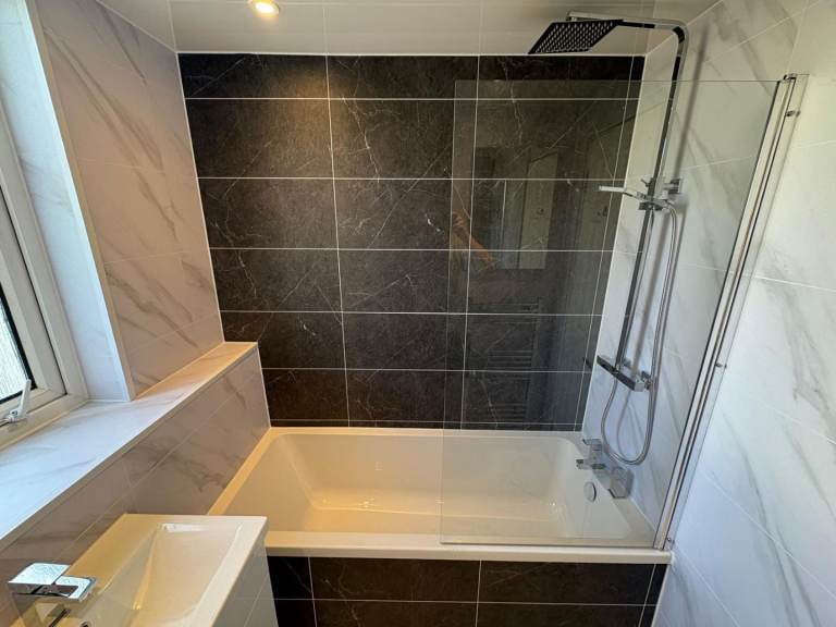 Chrome Rectangular Bath Screen bathrooms glass bath Enclosure 