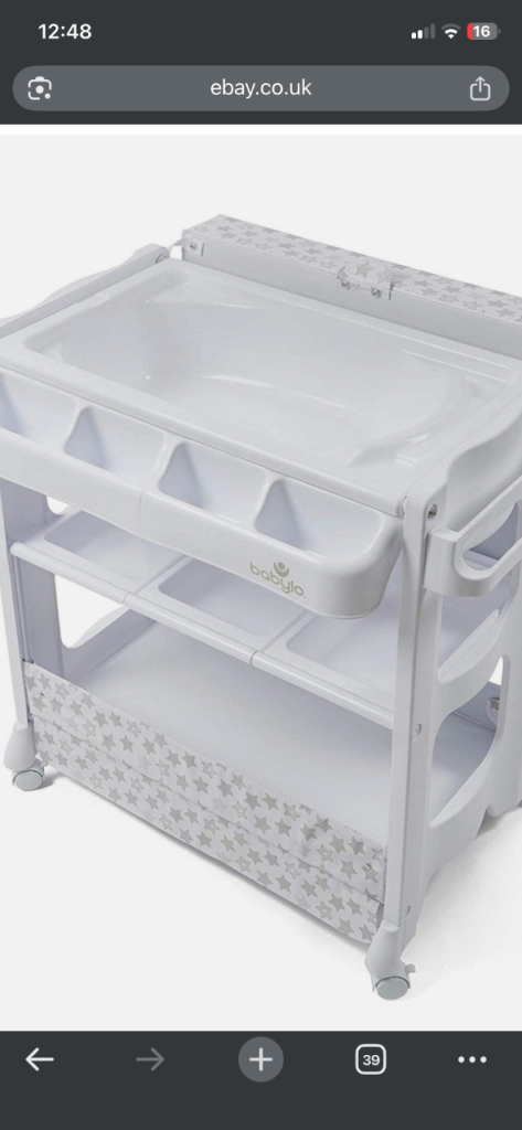Baby bath and changing unit 