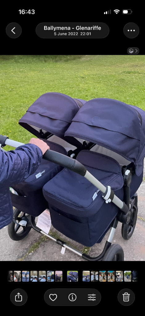 Bugaboo Donkey Twin Pram in Navy Blue - Good Condition