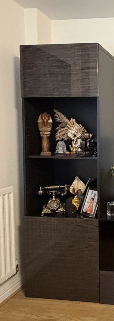 Black and Walnut Wood Effect Display Unit & Book Case – Excellent Condition