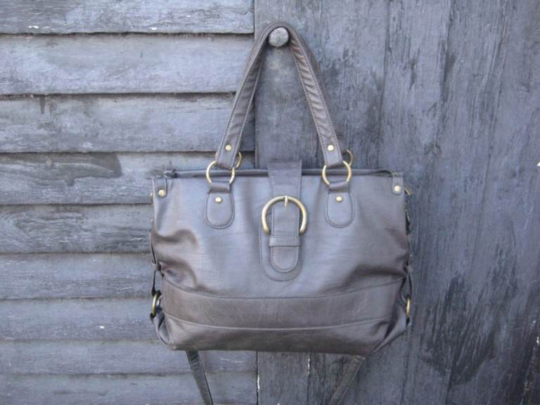 Three Sizes Kangol Expandable Leather Handbag with Shoulder Strap for £10.00