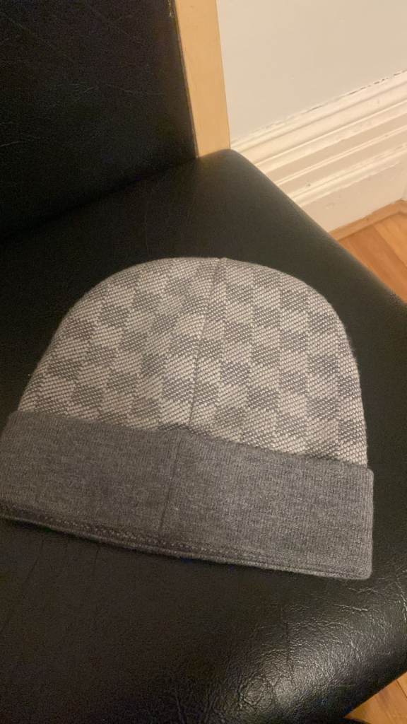 Louis Vuitton Monogram Beanie - Grey Check, UNWORN