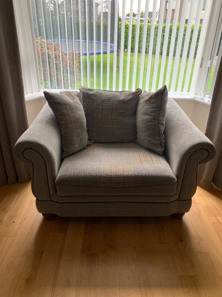 Winston collection Comfy Grey Fabric Armchair sofa suite Conservatory 