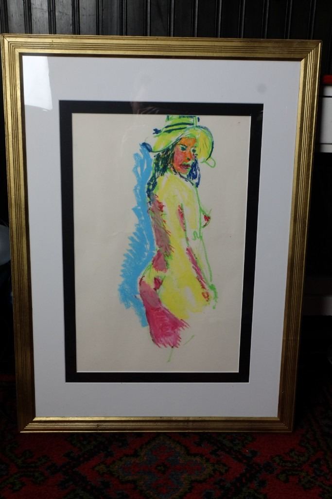 Original large pastel nude by Dutch artist Juul Neumann (1919 - 1997)