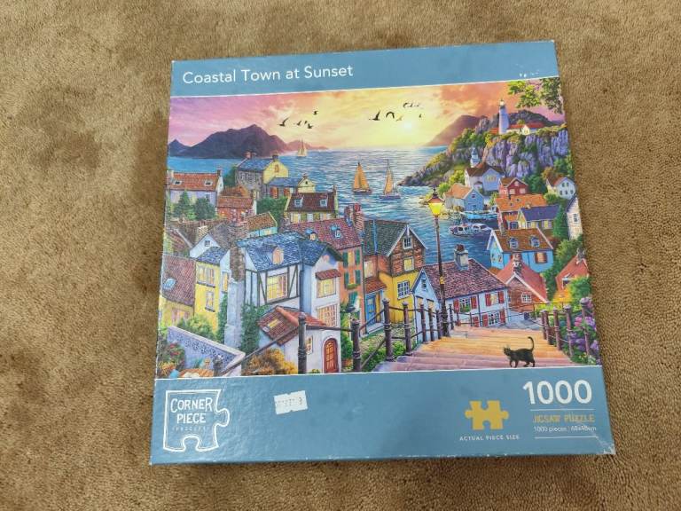 Costal town at sunset Jigsaw