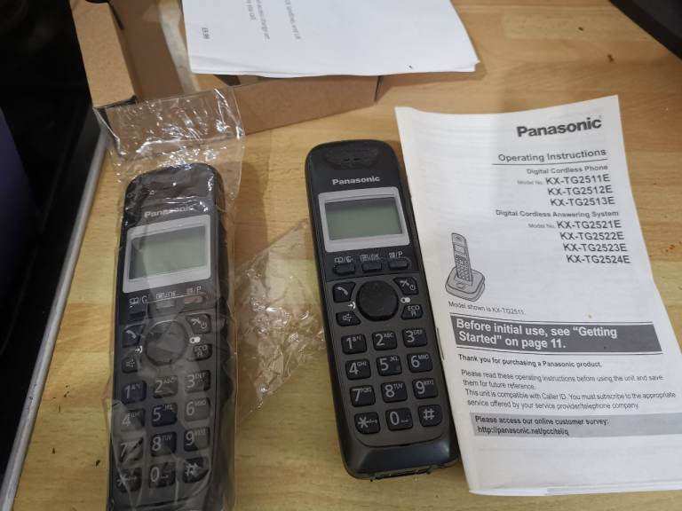 Panasonic Cordless Phones KX-TG2511E (Pair) – Good Condition