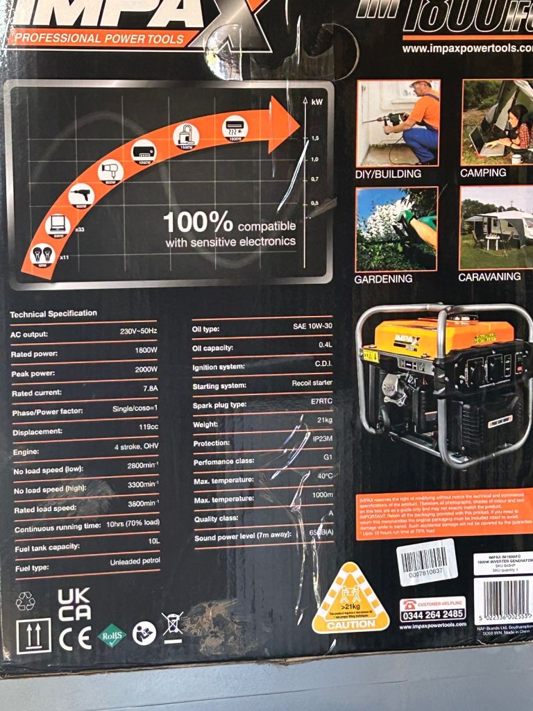 image for 1800w generator new in box