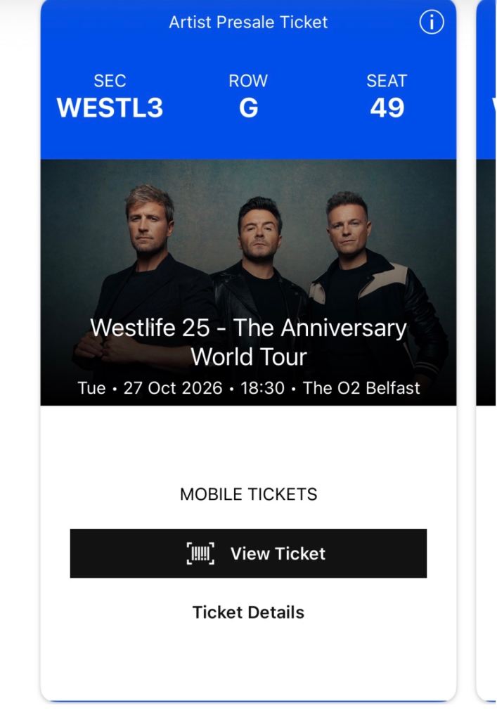 Westlife tickets 