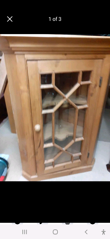 Large Vintage Pine corner cabinet 