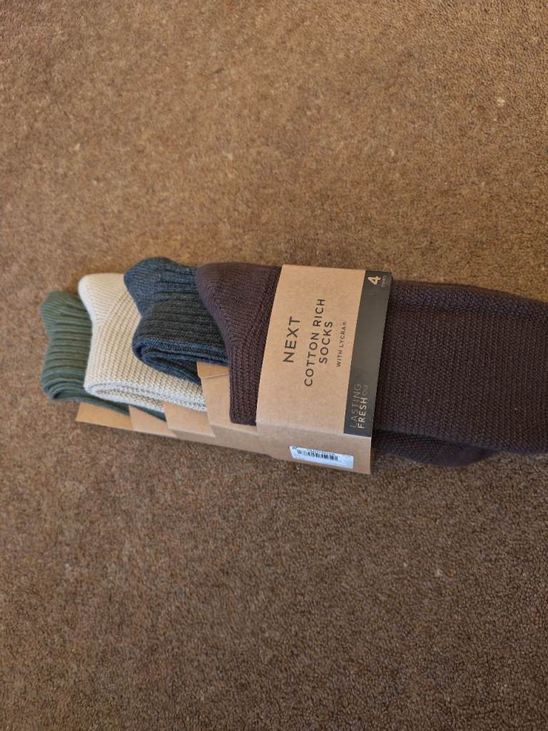 New Next 4 x pairs of cotton rich socks 
