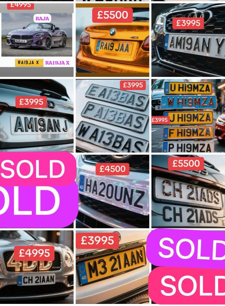 Cherished Number Plate, for Sale-