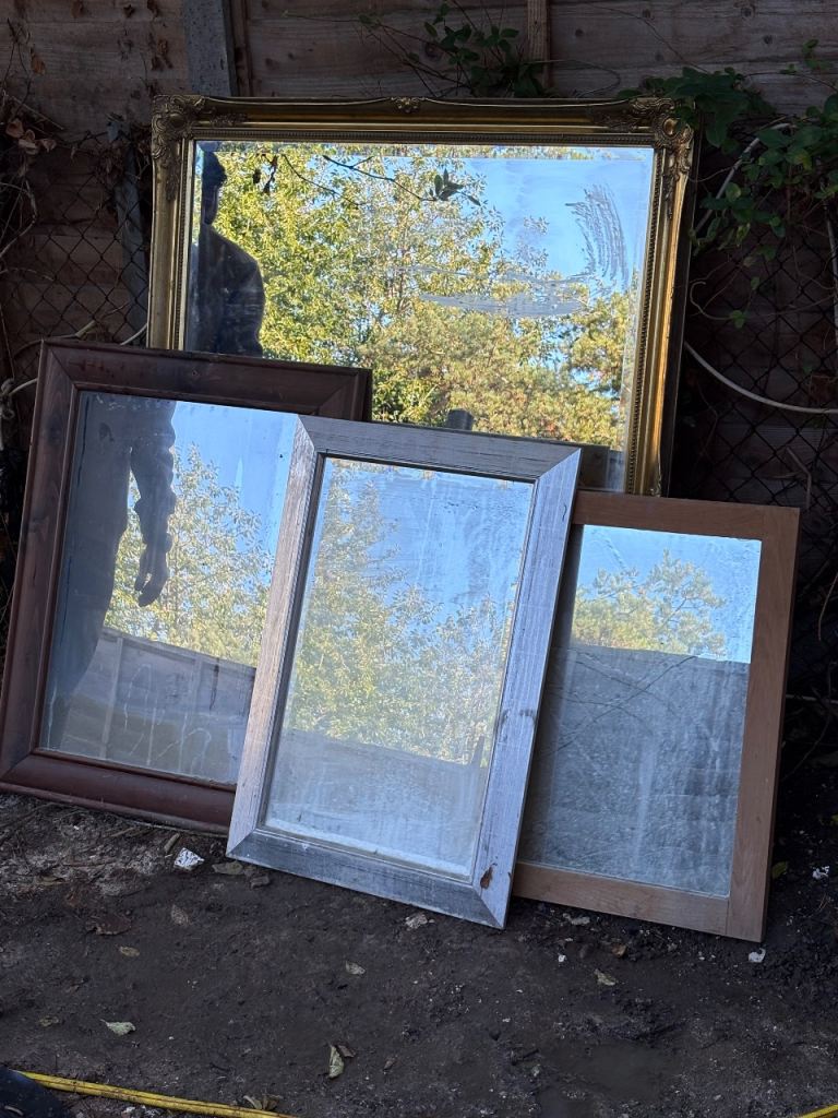 Assorted Mirrors with Wooden and Gold Frames