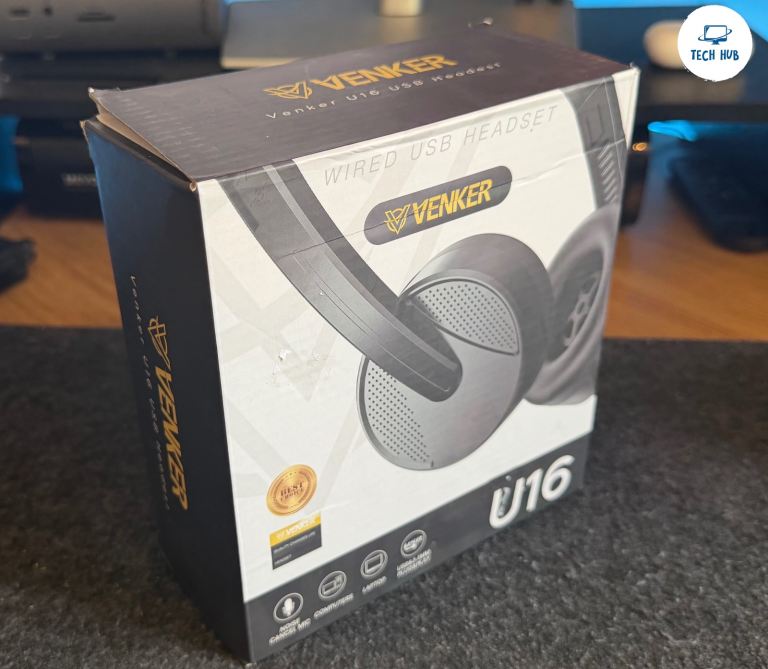 Venker U16 Wired USB Headset Microphone 3.5mm PC Laptop Inline Controls