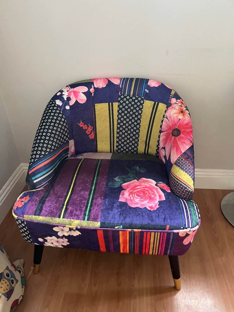 Colourful Patchwork Armchair – Good Condition