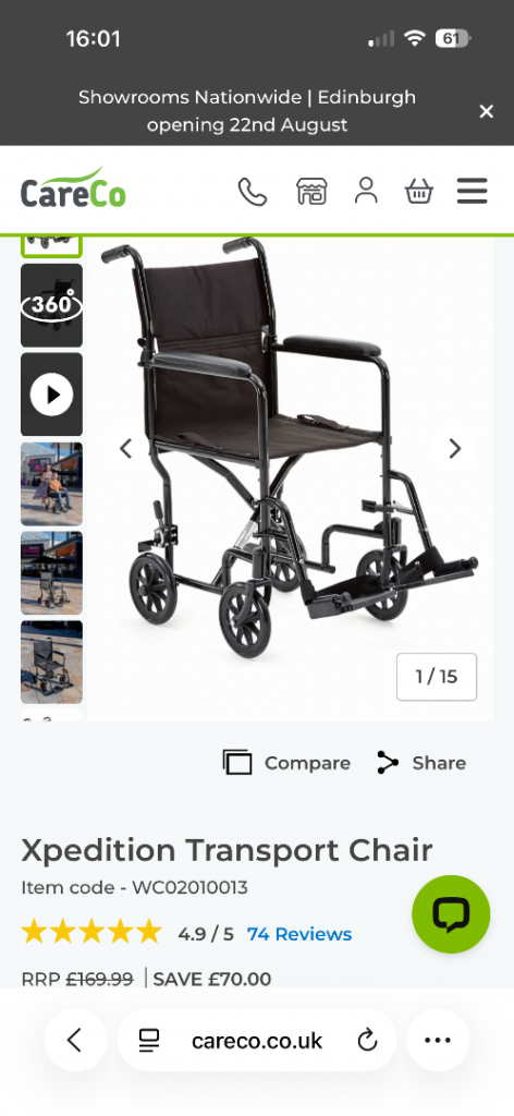 Xpedition Transport Chair - Brand New