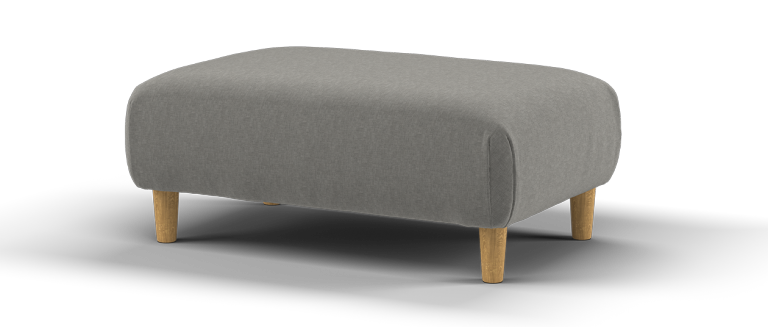 Sofology Hetty Designer Footstool fabric in grey, collect KT15