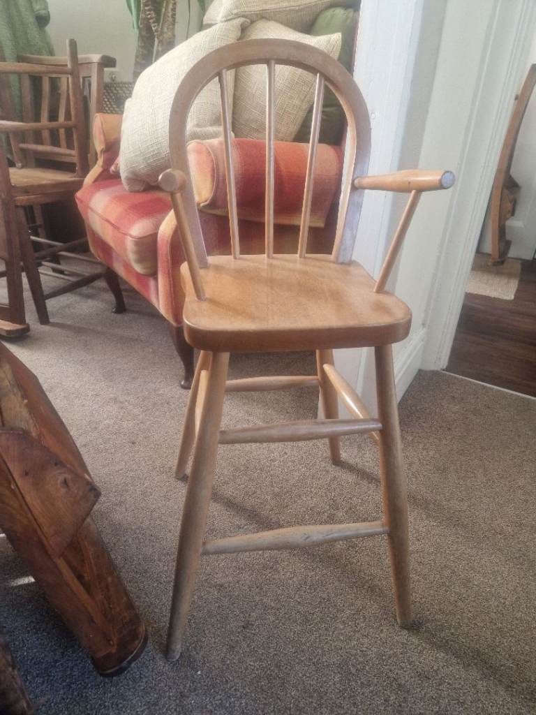 High childs wooden chair