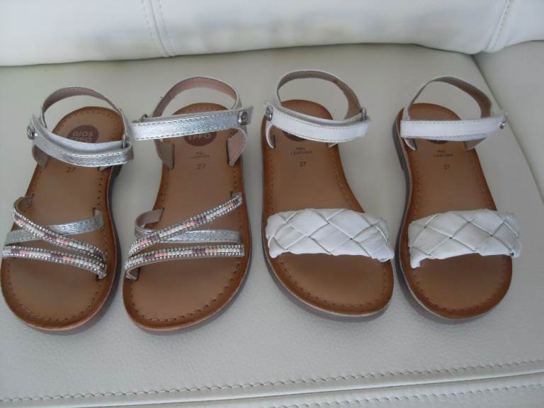 BNWOT  x2 Pairs of Kids Gioseppo Real Leather Sandals size 9 UK 27 EU