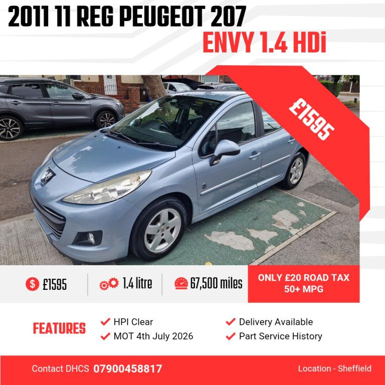 2011 Peugeot 207 1.4 HDi Envy 5dr HATCHBACK Diesel Manual