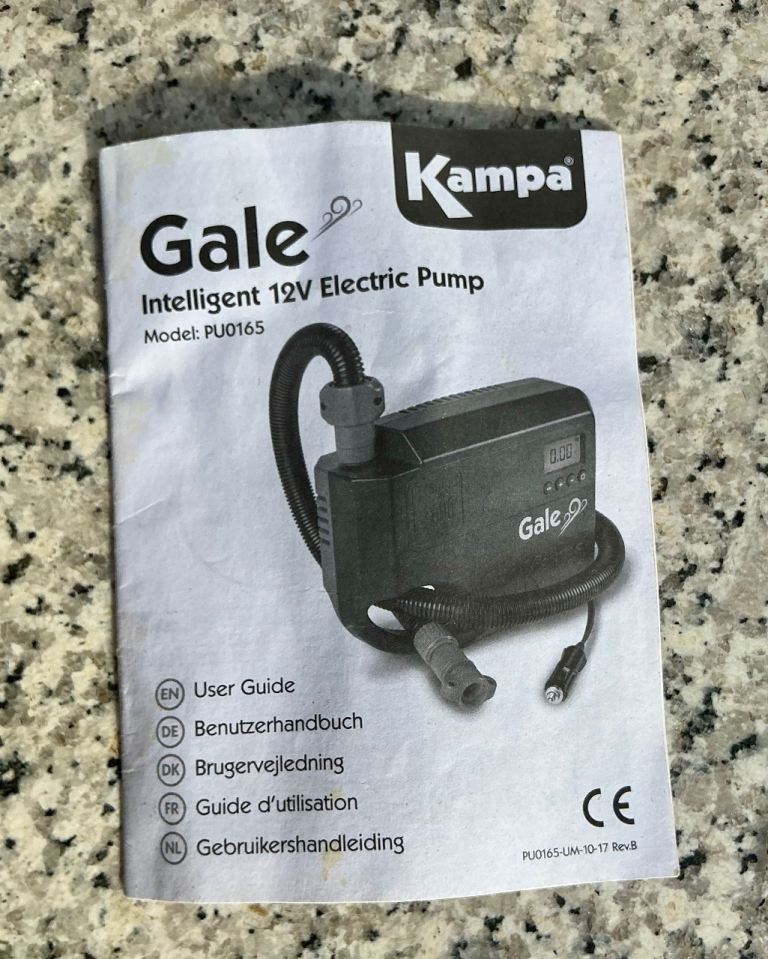 Kampa Gale 12v electric pump for air awnings 