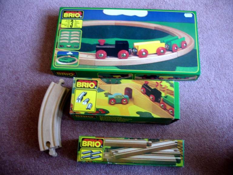 Vintage Brio train set with additional pieces