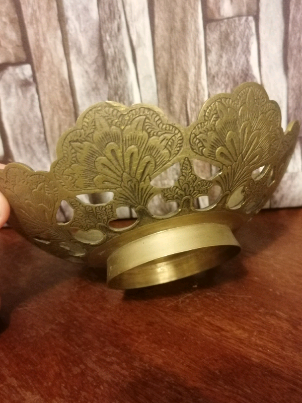 5- Inch vintage style Indian brass plate. 