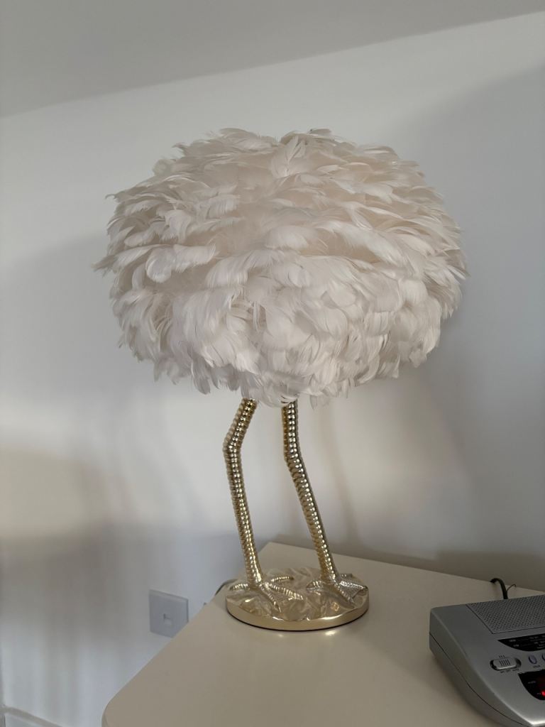 Ostrich feather table lamp 