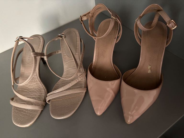 Two Pairs of Women's Heels – Nude/Beige, Good Condition