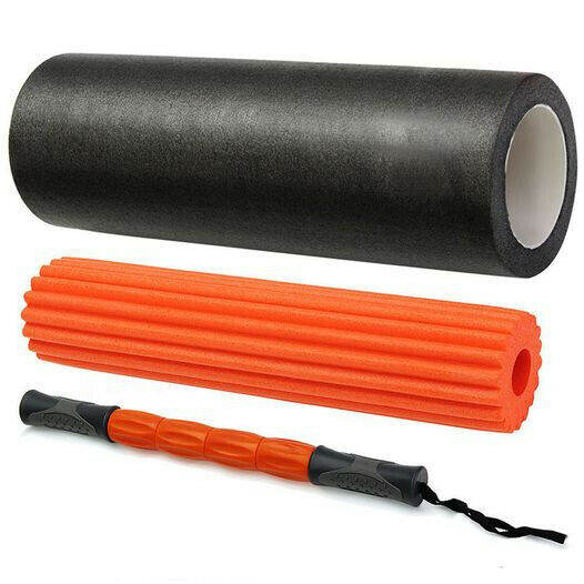 FXR SPORTS 3 IN 1 YOGA EXERCISE FOAM ROLLER DEEP TISSUE MUSCLE MASSAGE STICK