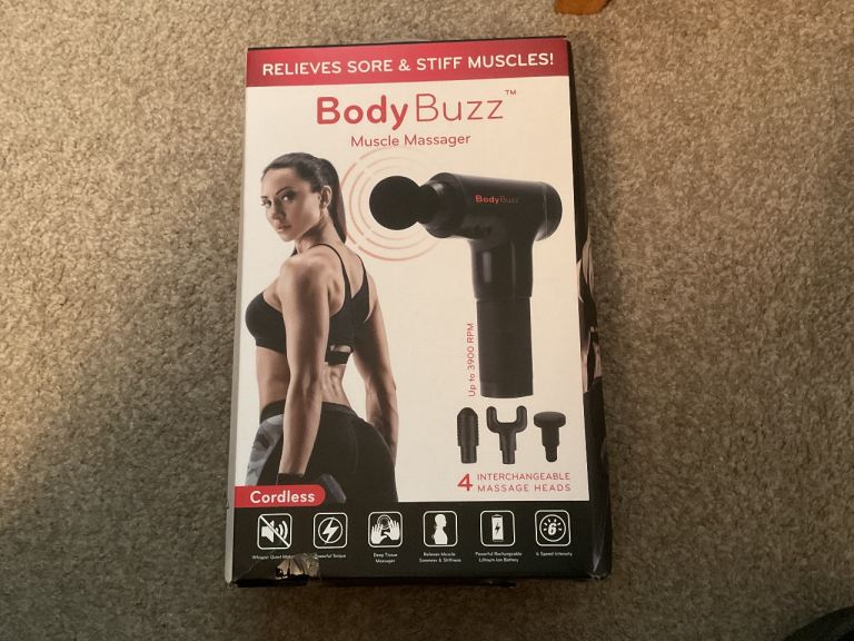 Body Buzz Cordless Muscle Massager 4 Piece Set 