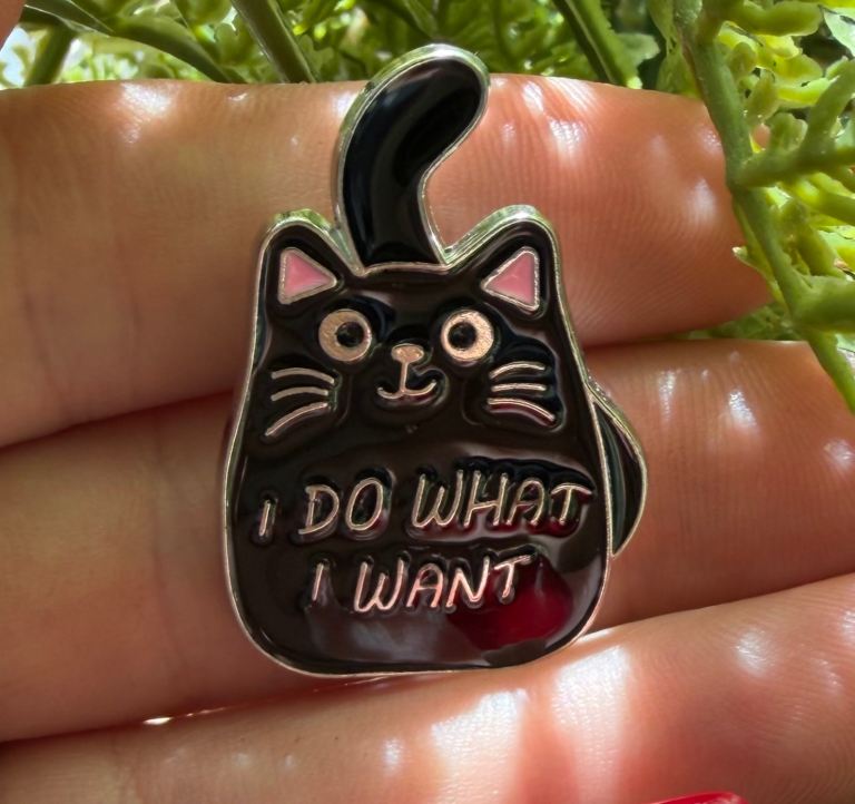 I do what I want black cat enamel pin badge 