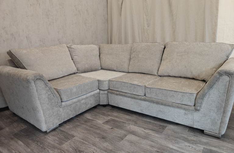 Light Grey Left Hand Side Corner Sofa DELIVERY AVAILABLE