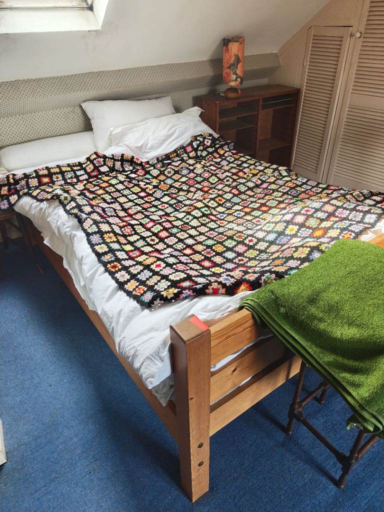 Wooden Double Bed Frame with Slats