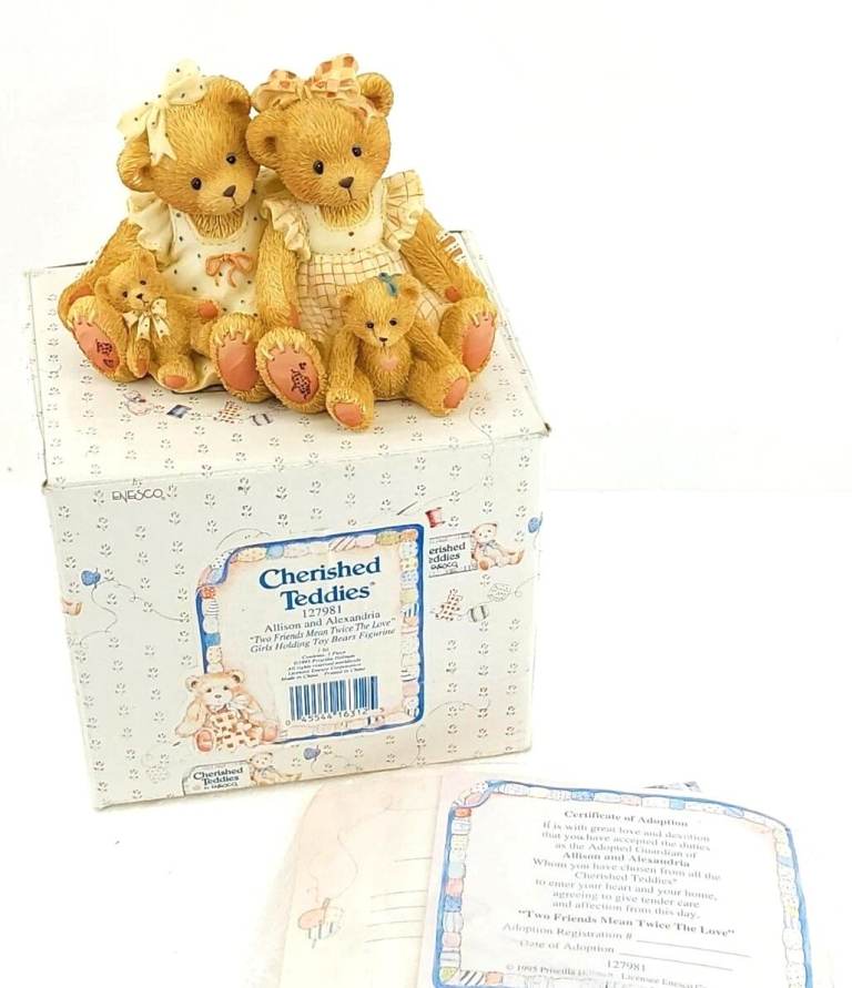 Cherished Teddies Bear Allison And Alexandria Boxed with Certificate