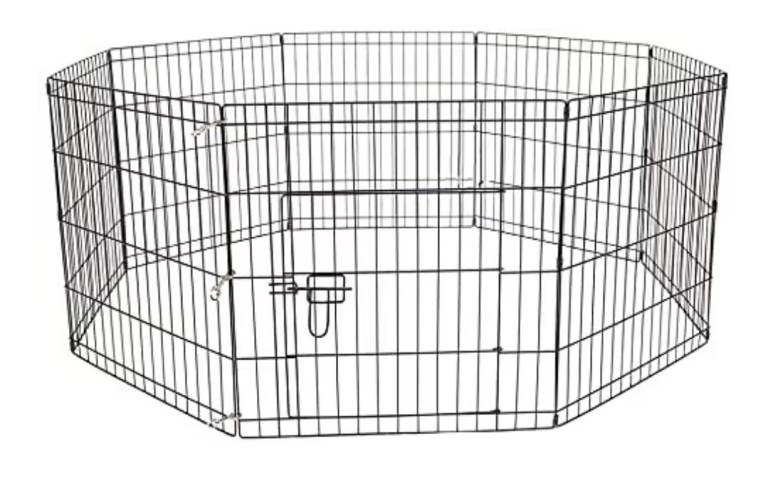 Pet Puppy Pen Foldable Playpen Indoor/Outdoor Enclosure Run Cage (Medium: Height 76cm)
