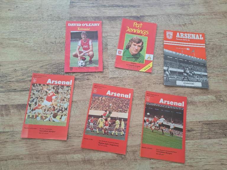 Vintage Arsenal Footballers' Testimonial Programmes. Job lot.