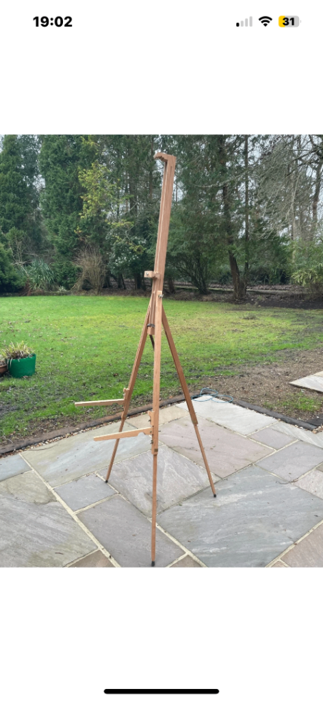 Vintage ~ Wooden Artists Field Easel Beechwood A-Frame / Lyre Style Unused