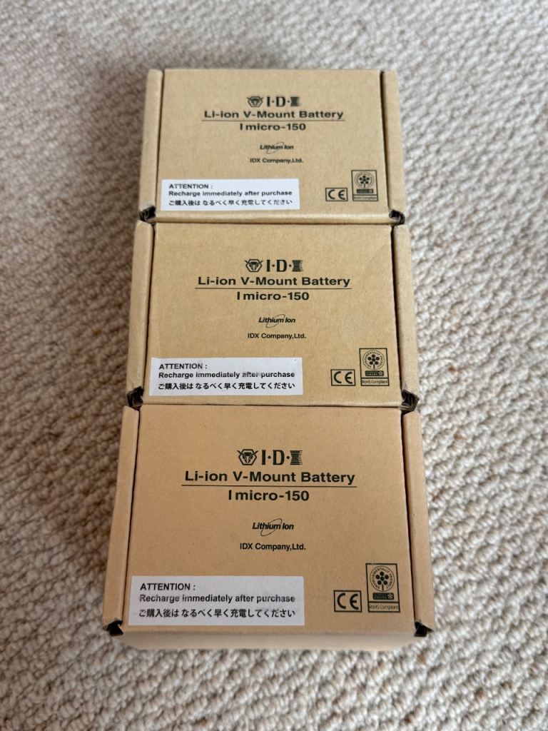 3x IDX Imicro 150 V-mount Batteries