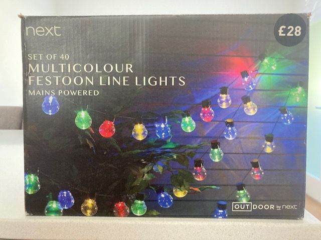 Brand New Set of 40 Multicolour Line Lights from Next